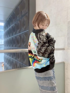 「ロンt」｜「アイテム（ブルゾン）」を使った、Hazukiさん（レディース・159cm）の秋コーディネート