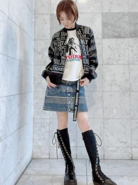 「でにむ」｜「アイテム（ニットキャップ/ビーニー）」を使った、Hazukiさん（レディース・159cm）の秋コーディネート