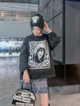 「でにむ」｜「アイテム（ニットキャップ/ビーニー）」を使った、Hazukiさん（レディース・159cm）の冬コーディネート