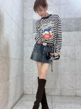 「ロンt」｜「アイテム（財布/小物）」を使った、Hazukiさん（レディース・159cm）の冬コーディネート