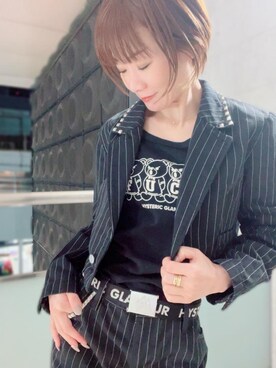 「ロンt」｜「アイテム（その他アウター）」を使った、Hazukiさん（レディース・159cm）の冬コーディネート