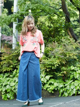 「SOFFITTO（ソフィット）のアイテム」を使った、alcali/Soffitto EC担当さん（レディース・161cm）の夏コーディネート