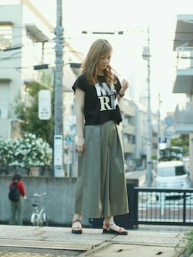 「SOFFITTO（ソフィット）のアイテム」を使った、alcali/Soffitto EC担当さん（レディース・161cm）の夏コーディネート