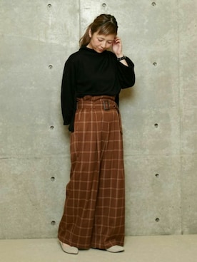 「黒ニット」｜alcali/Soffitto EC担当さん（レディース・161cm）の秋コーディネート