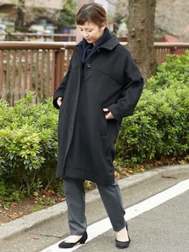 「outfit」｜「アイテム（その他アウター）」を使った、alcali/Soffitto EC担当さん（レディース・161cm）の冬コーディネート