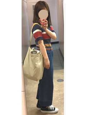 「YEVS（イーブス）のアイテム（バッグ）」を使った、Mariさん（レディース・155cm）の夏コーディネート