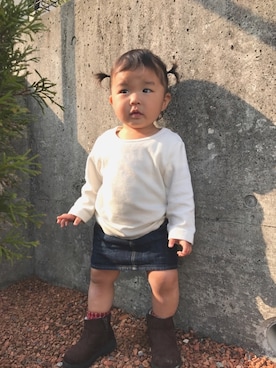 「アイテム（スカート）」を使った、ZEN SARA RENAさん（キッズ・90cm）の春コーディネート