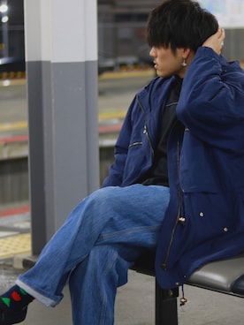 「アイテム（ピアス（両耳用））」を使った、あつさん（メンズ・171cm・20代）の冬コーディネート