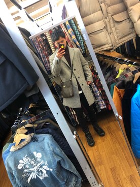 「GU（ジーユー）の（GU）スキニーフィットジーンズ（MEN ⁄ ジーンズ）」を使った、望むんさん（メンズ・169cm）の冬コーディネート