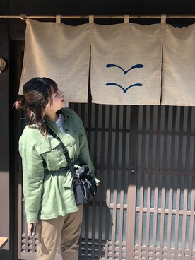 「Doux archives（ドゥアルシーヴ）のアイテム（その他アウター）」を使った、すさん（レディース・158cm）の春コーディネート