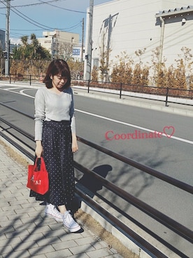 「ガウチョパンツ」｜「アイテム（ライダースジャケット）」を使った、namicyo さん（レディース・147cm）の春コーディネート