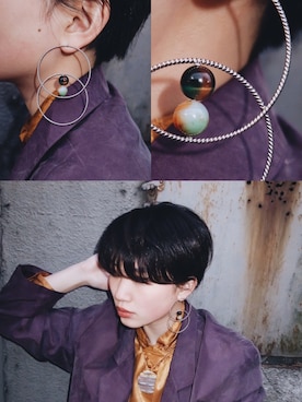 「アイテム（アクセサリー、パープル系）」を使った、DEPT／mother／VTOPIAさん（レディース・150cm）の冬コーディネート