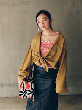 「アイテム（キャミソール、レッド系）」を使った、DEPT／mother／VTOPIAさん（レディース・150cm）の夏コーディネート