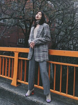 「DEPT（デプト）のアイテム（パンツ）」を使った、DEPT／mother／VTOPIAさん（レディース・150cm）の秋コーディネート