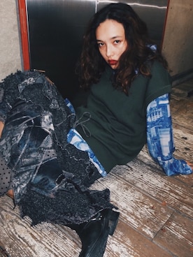 「DEPT（デプト）のアイテム（トップス）」を使った、DEPT／mother／VTOPIAさん（レディース・150cm）の冬コーディネート