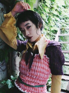 「アイテム（キャミソール、レッド系）」を使った、DEPT／mother／VTOPIAさん（レディース・150cm）の春コーディネート