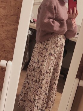 「花柄スカート」｜あやさん（レディース・146cm・10代）の春コーディネート