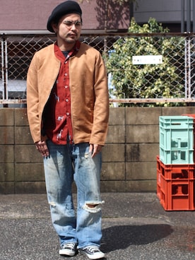 「Jungle Storm（ジャングルストーム）のアイテム（ジャケット/アウター）」を使った、かずさん（メンズ・171cm）の春コーディネート