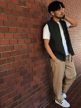 「半袖」｜「アイテム（その他アウター）」を使った、かずさん（メンズ・171cm）の春コーディネート