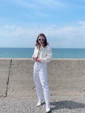 「H&M（エイチ・アンド・エム）のアイテム（ノーカラージャケット）」を使った、MMさん（レディース・154cm）の春コーディネート