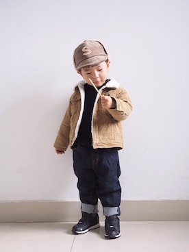 「アイテム（ブルゾン）」を使った、Elevenさん（キッズ・90cm）の秋コーディネート
