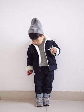 「アイテム（ブルゾン）」を使った、Elevenさん（キッズ・90cm）の秋コーディネート
