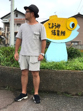 「snowpeak」｜「アイテム（アクセサリー）」を使った、Yutoさん（メンズ・168cm）の夏コーディネート