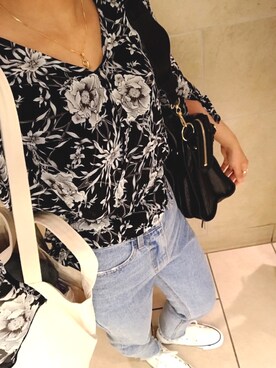 「GALLERIE（ギャレリー）のアイテム（Tシャツ/カットソー）」を使った、yukaさん（レディース・156cm）の夏コーディネート