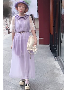 「LIMITLESS LUXURY（リミットレスラグジュアリー）のアイテム（Tシャツ/カットソー）」を使った、bibiさん（レディース・156cm）の夏コーディネート
