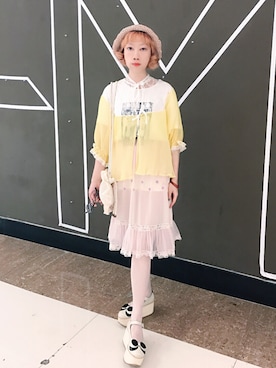 「BellyButton（ベリーボタン）のアイテム」を使った、bibiさん（レディース・156cm）の夏コーディネート