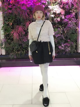 「ふわふわカーディガン」｜bibiさん（レディース・156cm）の冬コーディネート
