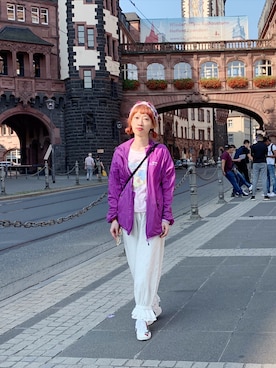 「TYAKASHAのアイテム（パンツ）」を使った、bibiさん（レディース・156cm）の夏コーディネート