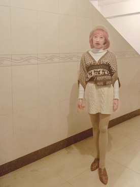 「THEATRE PRODUCTS（シアタープロダクツ）のアイテム（タイツ/ストッキング）」を使った、bibiさん（レディース・156cm）の冬コーディネート