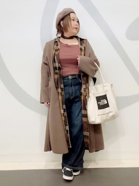 「ぽっちゃりコーデ」｜「アイテム（トレンチコート）」を使った、asakoさん（レディース・167cm）の秋コーディネート