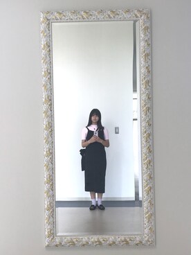 「GU（ジーユー）のアイテム（つなぎ/オールインワン）」を使った、miuさん（レディース・159cm）の春コーディネート