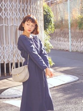 「Crisp（クリスプ）のアイテム（ワンピース）」を使った、Crispさん（レディース・157cm）の冬コーディネート