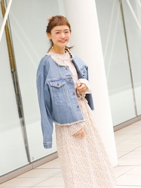 「クリスプ」｜「アイテム（デニムジャケット）」を使った、Crispさん（レディース・157cm）の冬コーディネート