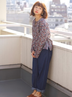 「ボタニカル柄」｜Crispさん（レディース・157cm）の春コーディネート