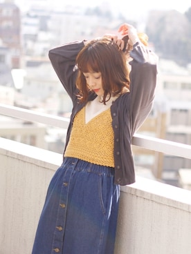 「フリルネック」｜Crispさん（レディース・151cm）の春コーディネート