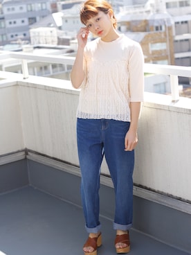 「Crisp（クリスプ）のアイテム（パンツ）」を使った、Crispさん（レディース・151cm）の春コーディネート