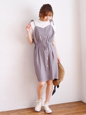 「Crisp（クリスプ）のアイテム（帽子）」を使った、Crispさん（レディース・167cm）の春コーディネート