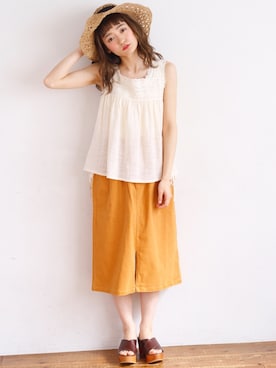 「Crisp（クリスプ）のアイテム（帽子）」を使った、Crispさん（レディース・157cm）の春コーディネート