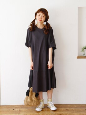 「Crisp（クリスプ）のアイテム（ワンピース）」を使った、Crispさん（レディース・157cm）の春コーディネート