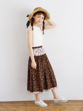 「Crisp（クリスプ）のアイテム（帽子）」を使った、Crispさん（レディース・157cm）の春コーディネート