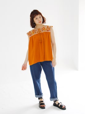 「Crisp（クリスプ）のアイテム（パンツ）」を使った、Crispさん（レディース・151cm）の春コーディネート