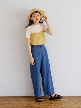 「Crisp（クリスプ）のアイテム（帽子）」を使った、Crispさん（レディース・157cm）の春コーディネート