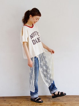 「Levi's」｜「アイテム（スカート）」を使った、Crispさん（レディース・157cm）の夏コーディネート