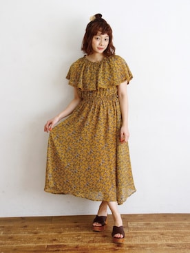 「シフォンワンピ」｜Crispさん（レディース・151cm）の夏コーディネート