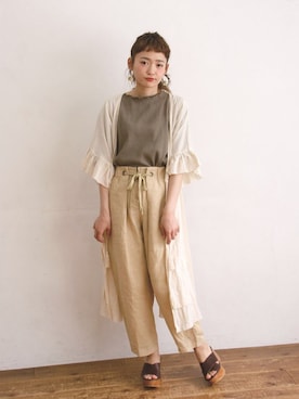 「Crisp（クリスプ）のアイテム（パンツ）」を使った、Crispさん（レディース・157cm）の夏コーディネート