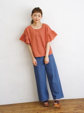 「Crisp（クリスプ）のアイテム（パンツ）」を使った、Crispさん（レディース・157cm）の夏コーディネート